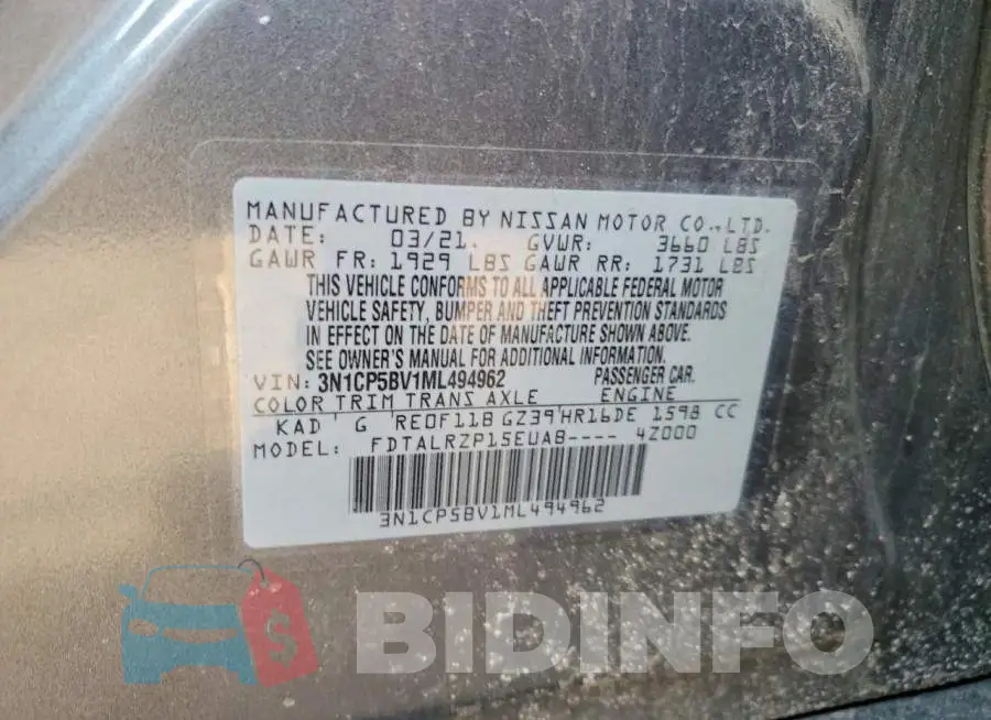 3N1CP5BV1ML494962 Photo# 13