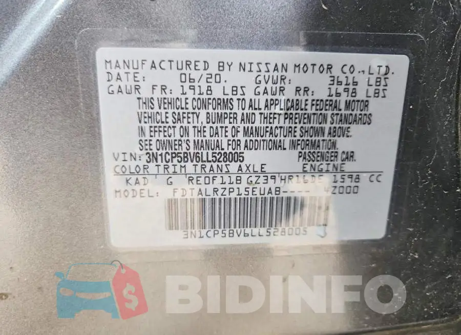 3N1CP5BV6LL528005 Photo# 13