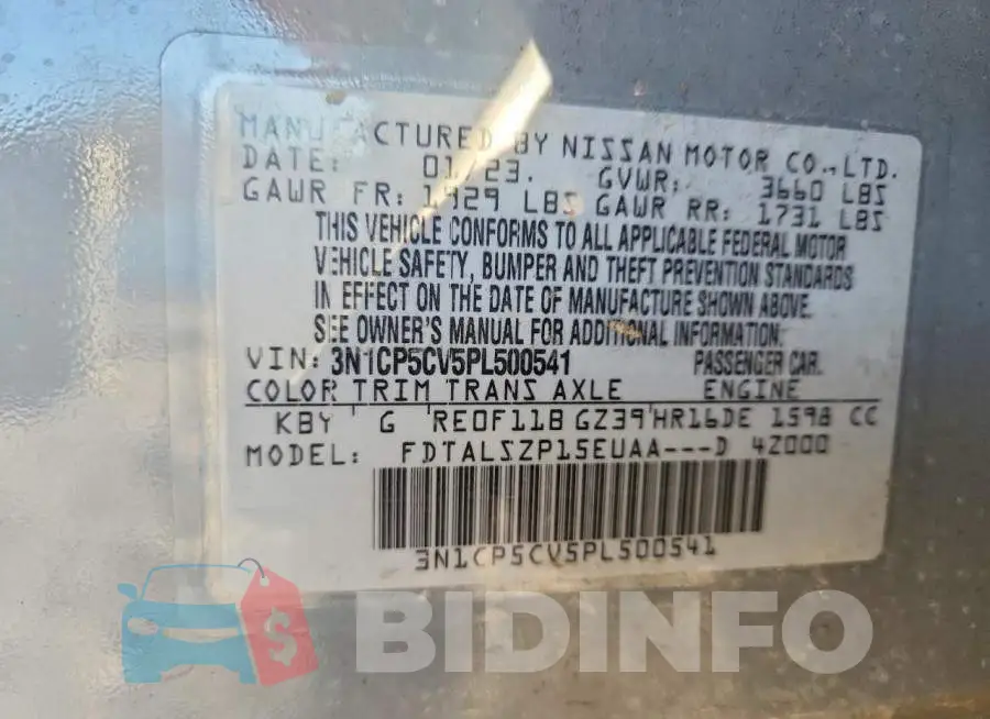 3N1CP5CV5PL500541 Photo# 13