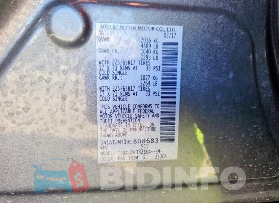 5N1AT2MT3HC808683 Photo# 13