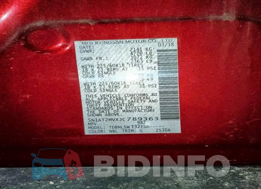 5N1AT2MVXJC789363 Photo# 14