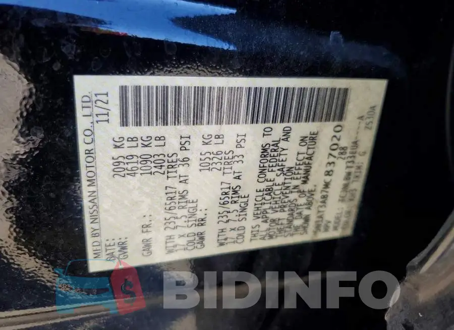 5N1AT3AB7MC837020 Photo# 13