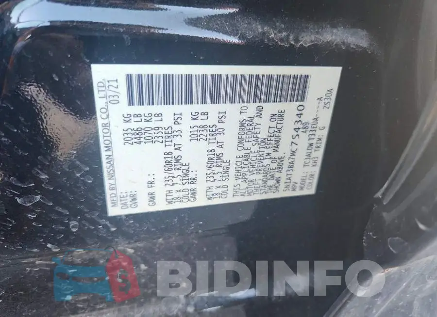 5N1AT3BA7MC754340 Photo# 13