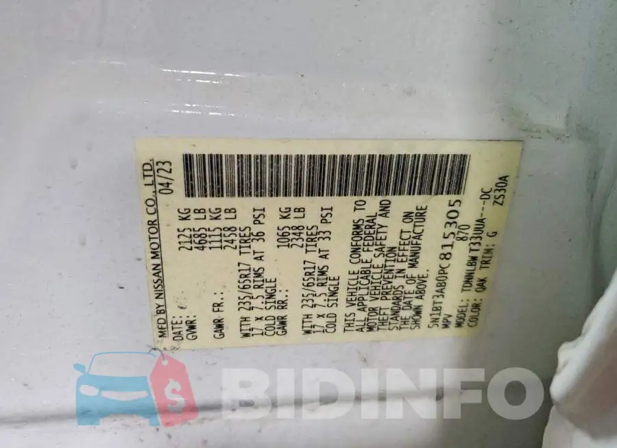 5N1BT3AB0PC815305 Photo# 13