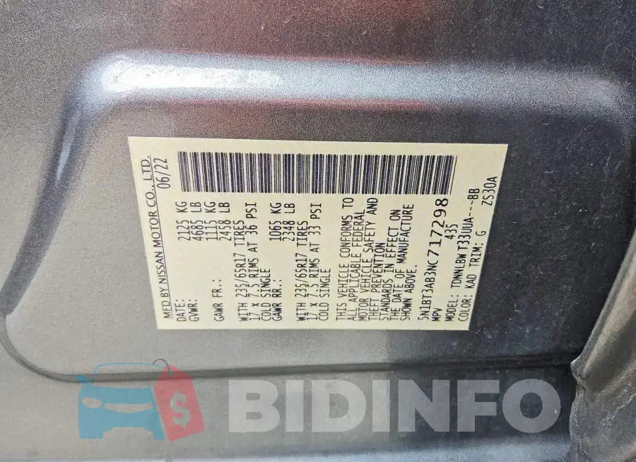 5N1BT3AB3NC717298 Photo# 13
