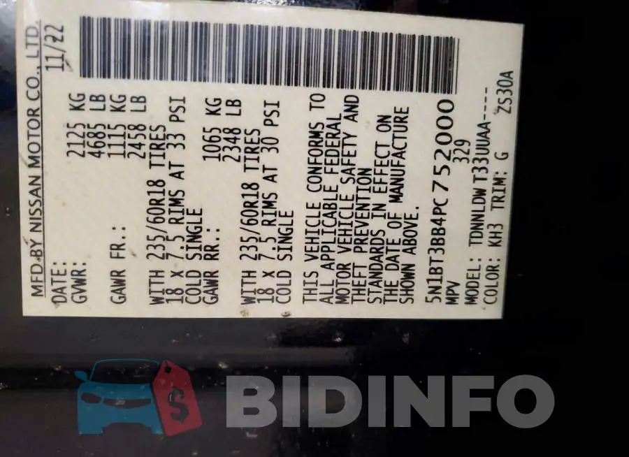 5N1BT3BB4PC752000 Photo# 13