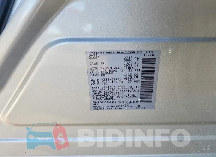 5N1DR2AM3LC647186 Photo# 13
