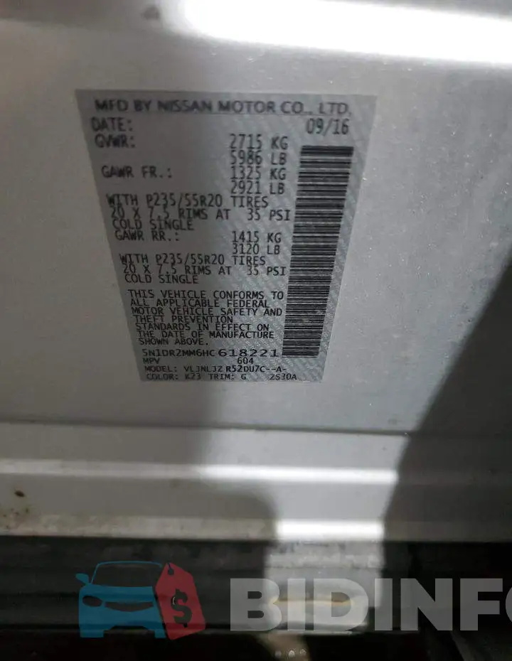 5N1DR2MM6HC618221 Photo# 13