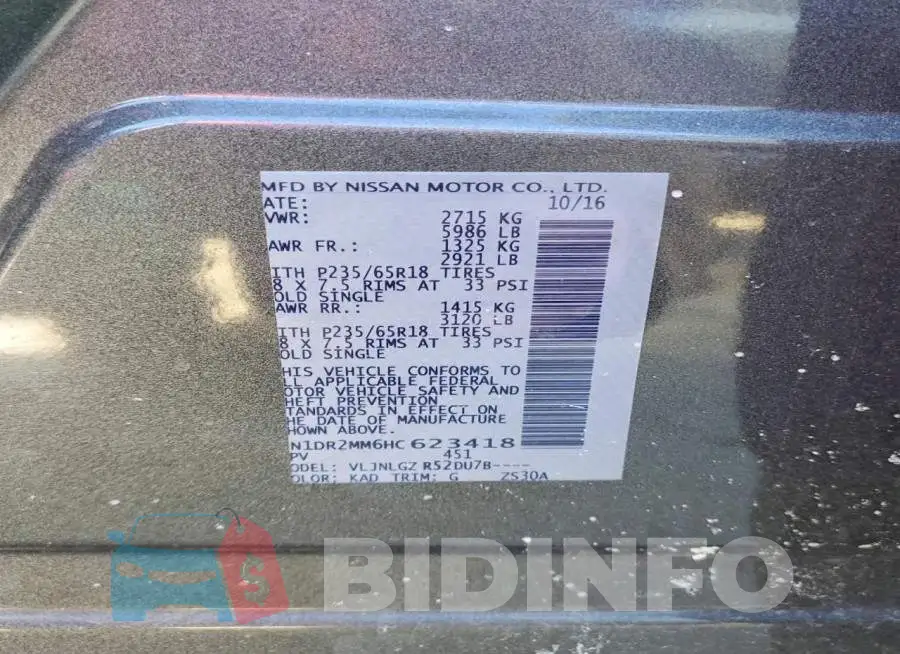 5N1DR2MM6HC623418 Photo# 13