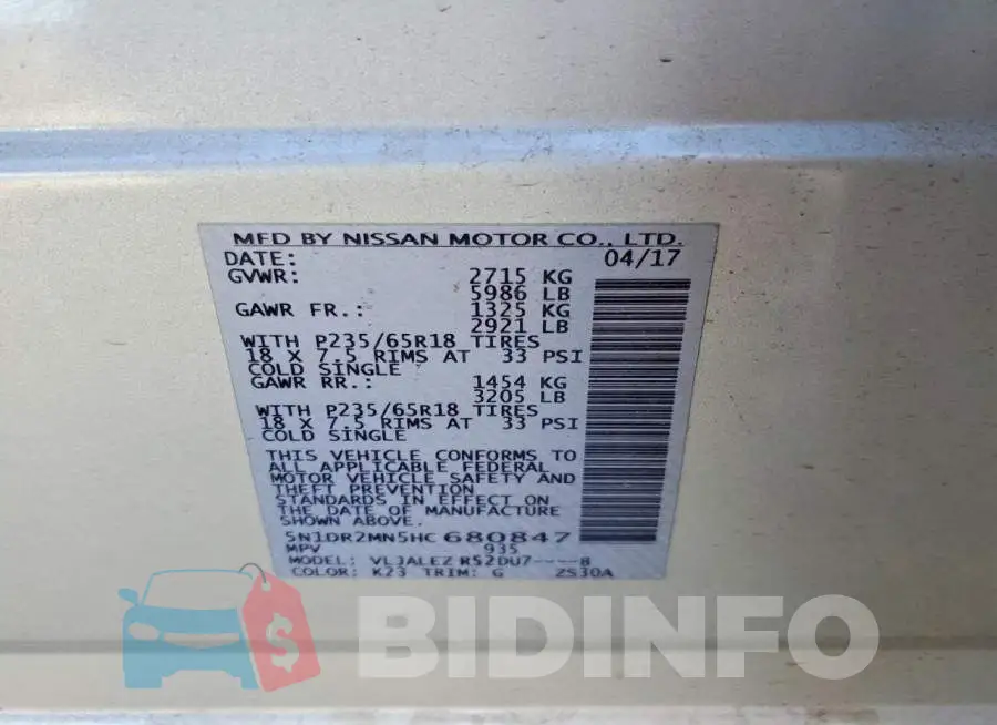 5N1DR2MN5HC680847 Photo# 12