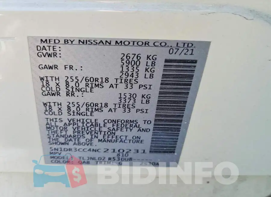5N1DR3CC4NC210231 Photo# 13