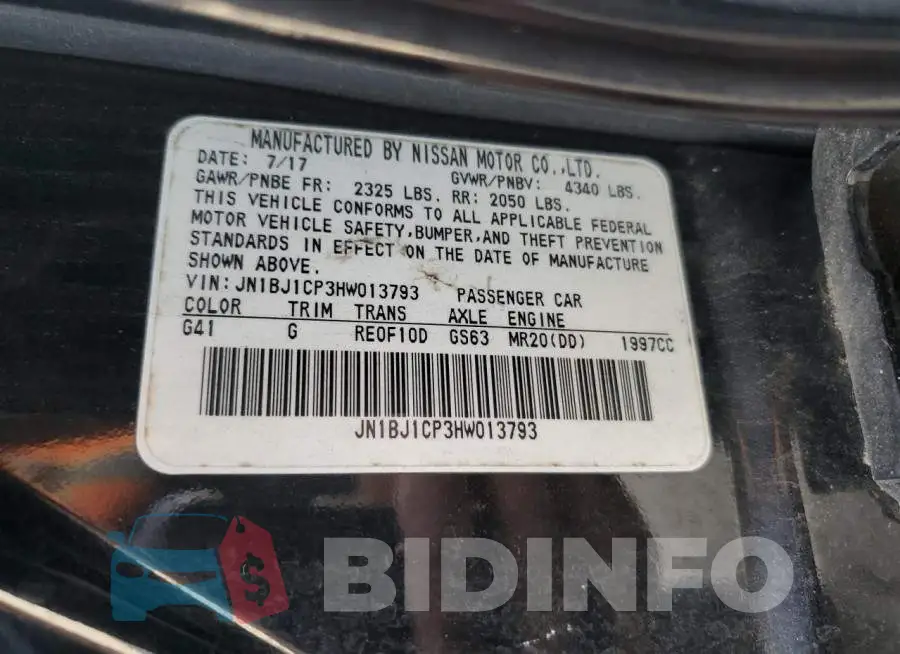 JN1BJ1CP3HW013793 Photo# 12