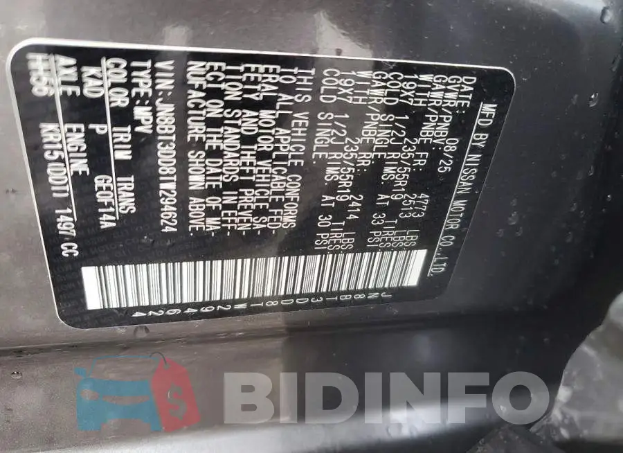 JN8BT3DD8TW294624 Photo# 13