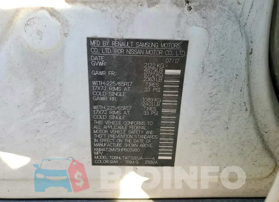 KNMAT2MV5HP603980 Photo# 13