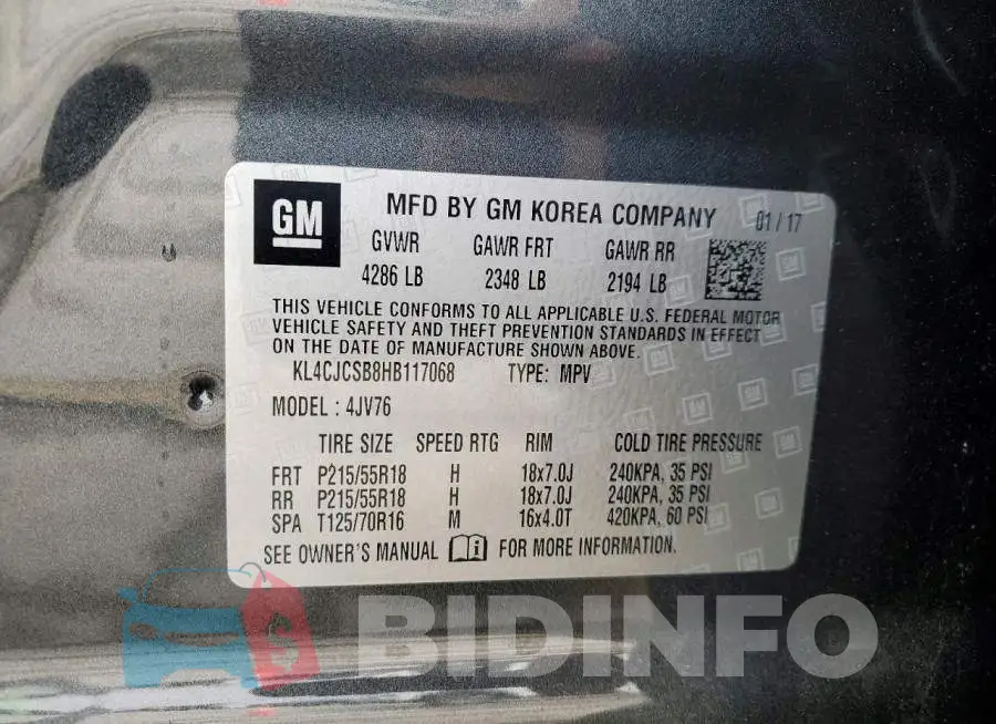 KL4CJCSB8HB117068 Photo# 13