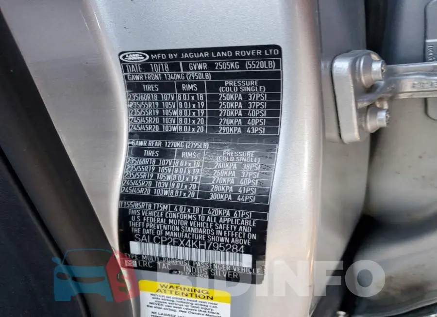 SALCP2FX4KH795284 Photo# 13