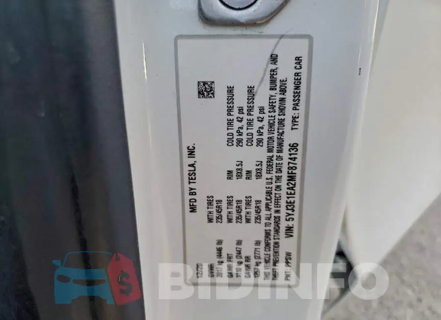 5YJ3E1EA2MF874136 Photo# 12