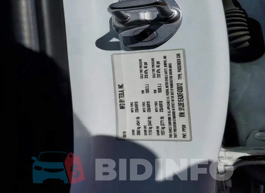 5YJ3E1EA3KF430812 Photo# 12