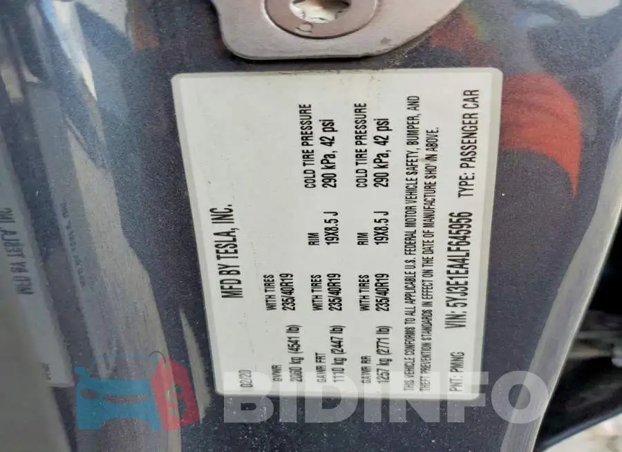 5YJ3E1EA4LF645956 Photo# 12