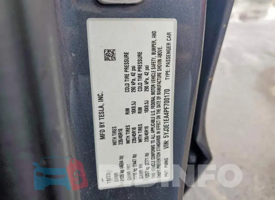 5YJ3E1EA4PF700170 Photo# 12