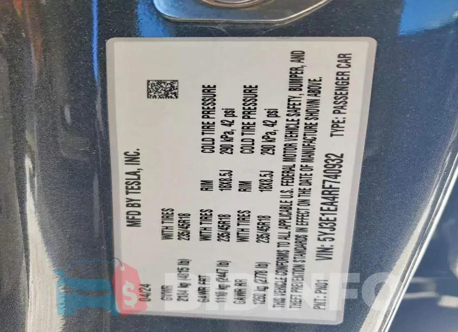 5YJ3E1EA4RF740932 Photo# 12