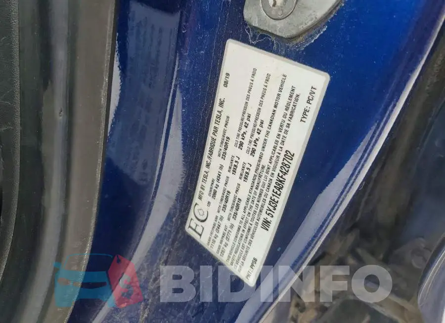 5YJ3E1EA8KF428702 Photo# 12