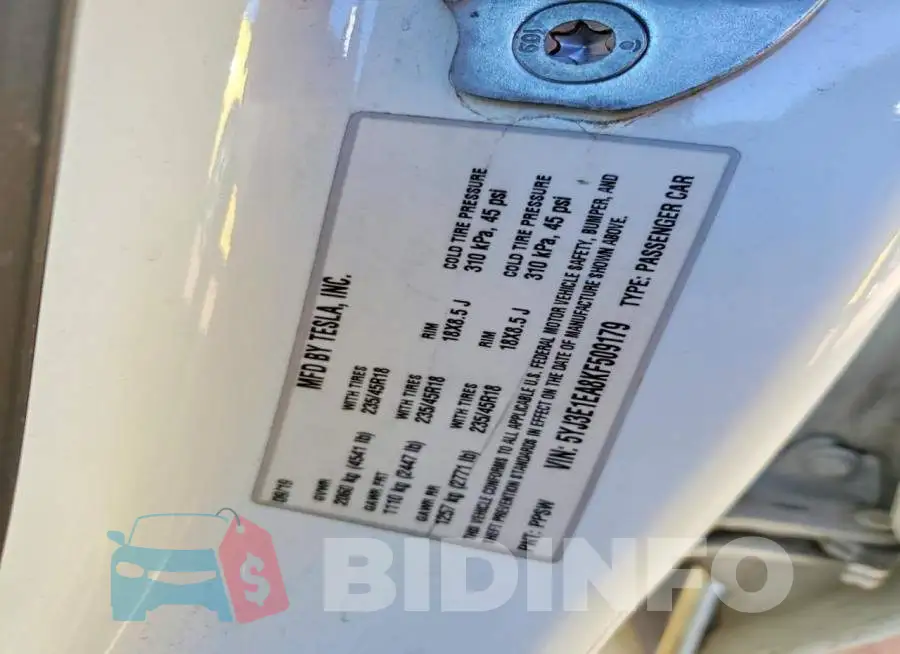 5YJ3E1EA8KF509179 Photo# 13