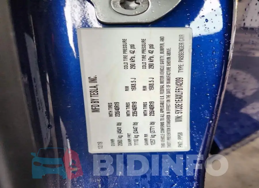 5YJ3E1EAXLF614209 Photo# 12