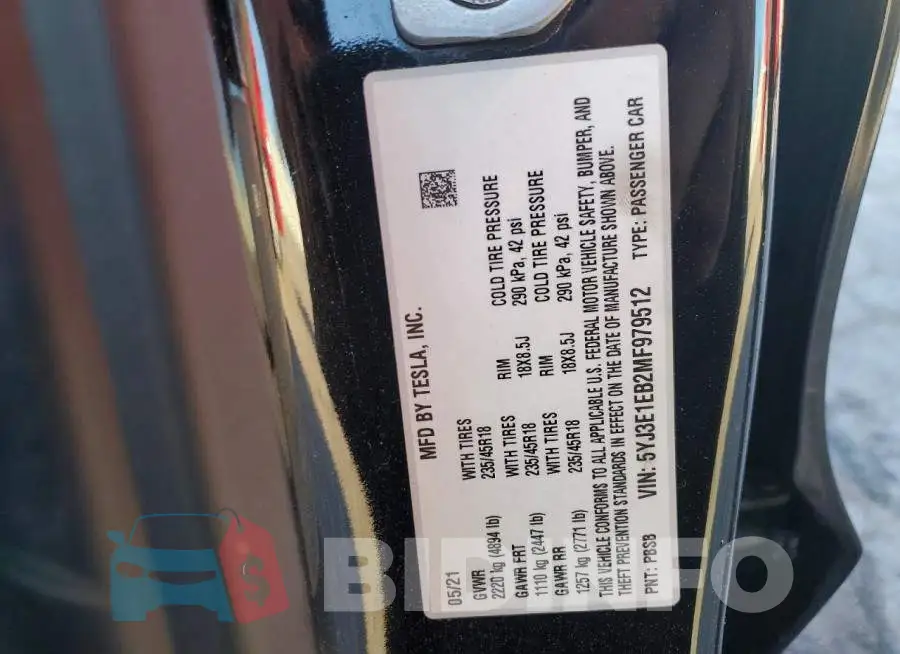 5YJ3E1EB2MF979512 Photo# 12