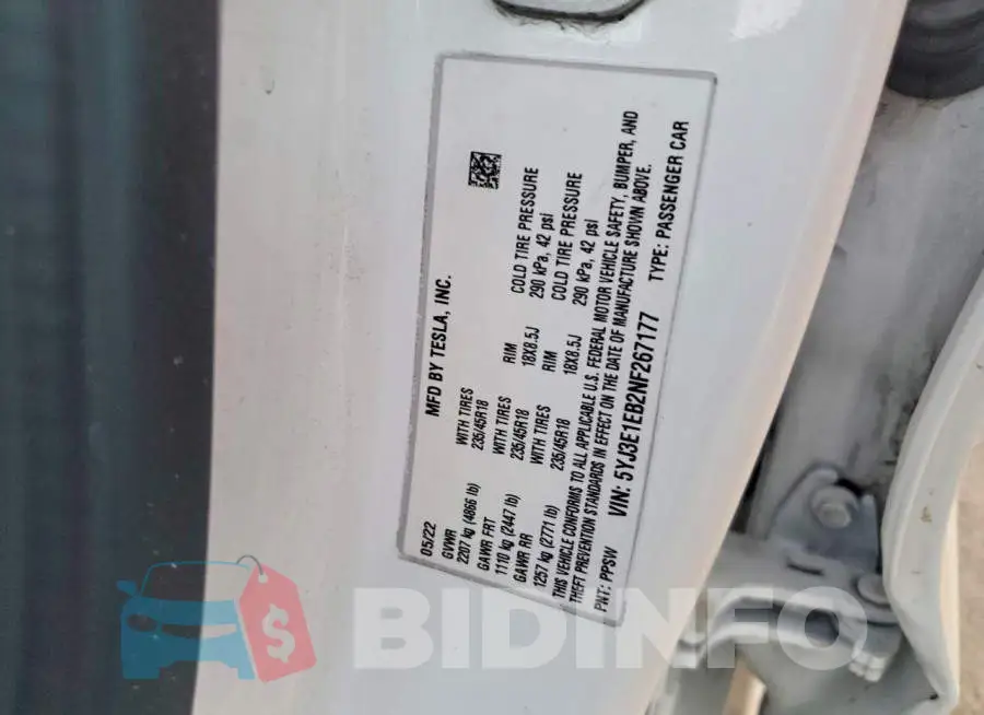 5YJ3E1EB2NF267177 Photo# 12