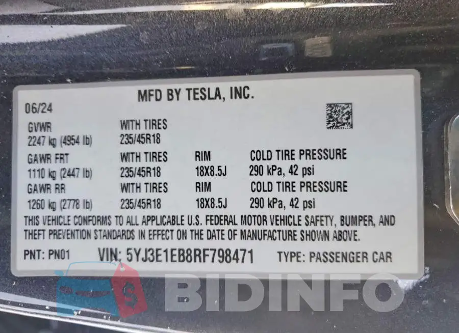 5YJ3E1EB8RF798471 Photo# 12