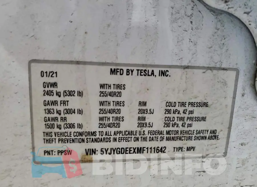 5YJYGDEEXMF111642 Photo# 13
