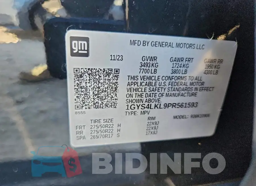 1GYS4LKL9PR561593 Photo# 14