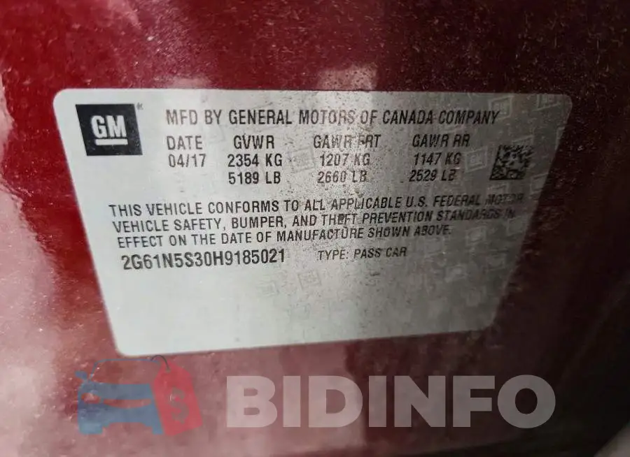 2G61N5S30H9185021 Photo# 12