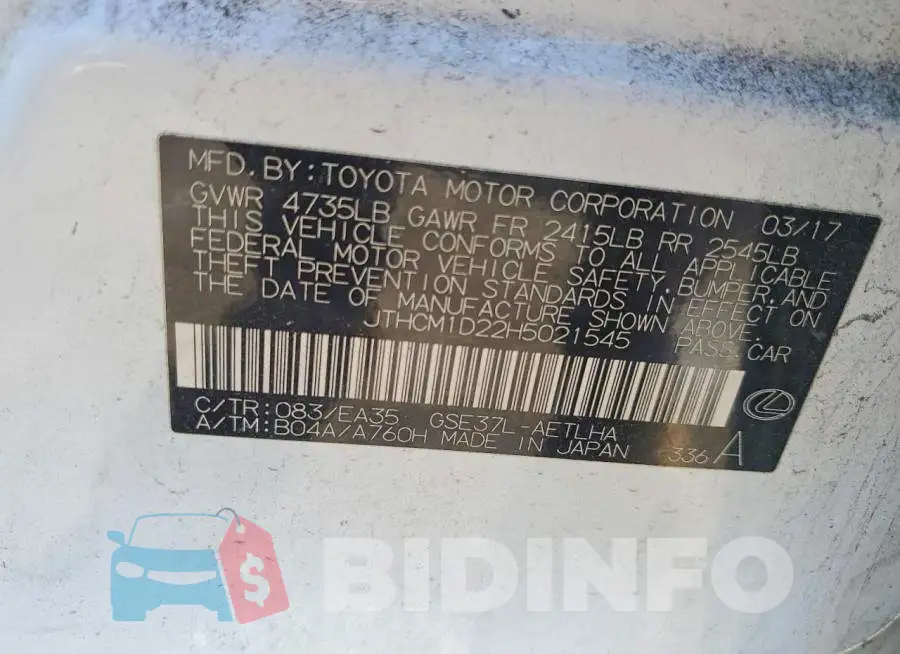 JTHCM1D22H5021545 Photo# 13