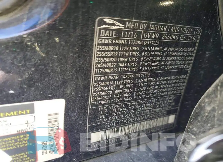 SADCK2BN8HA492525 Photo# 13