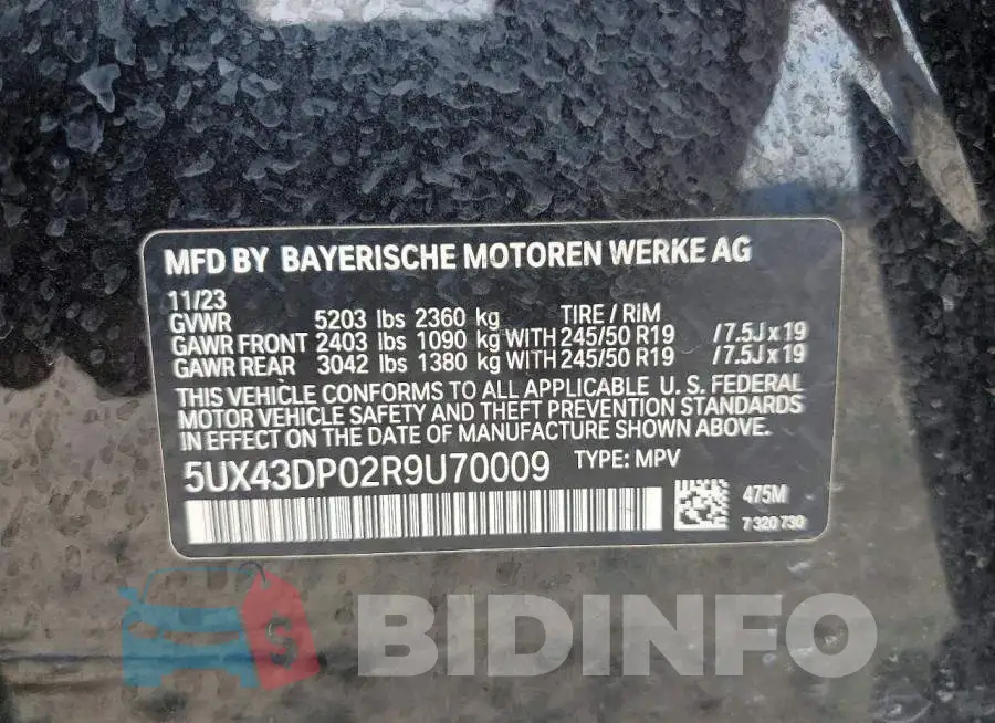 5UX43DP02R9U70009 Photo# 13