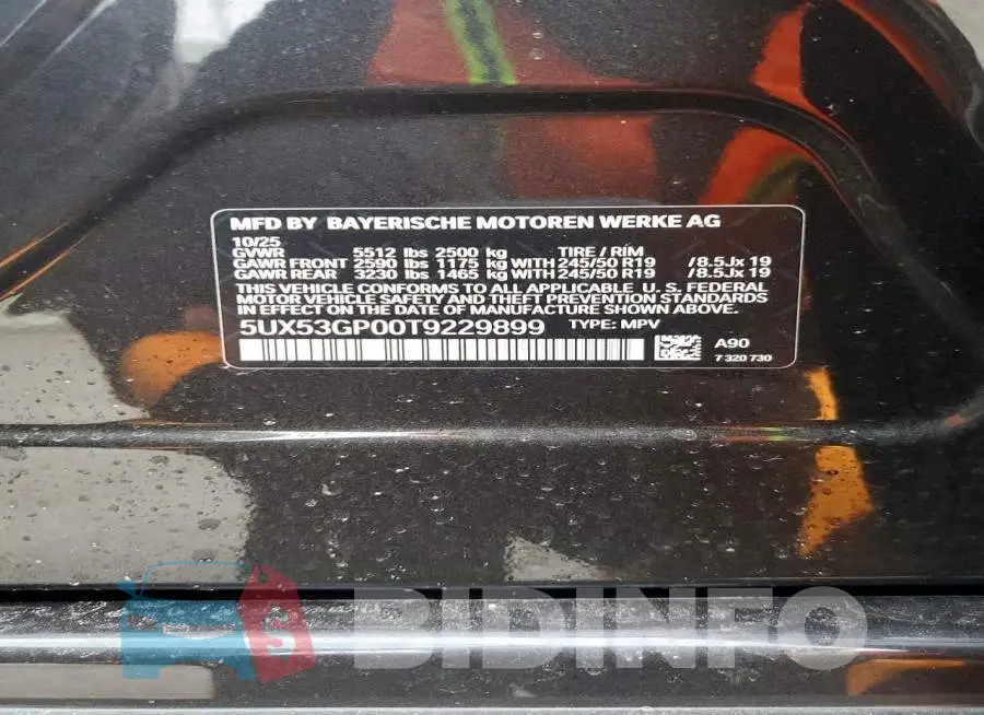 5UX53GP00T9229899 Photo# 12