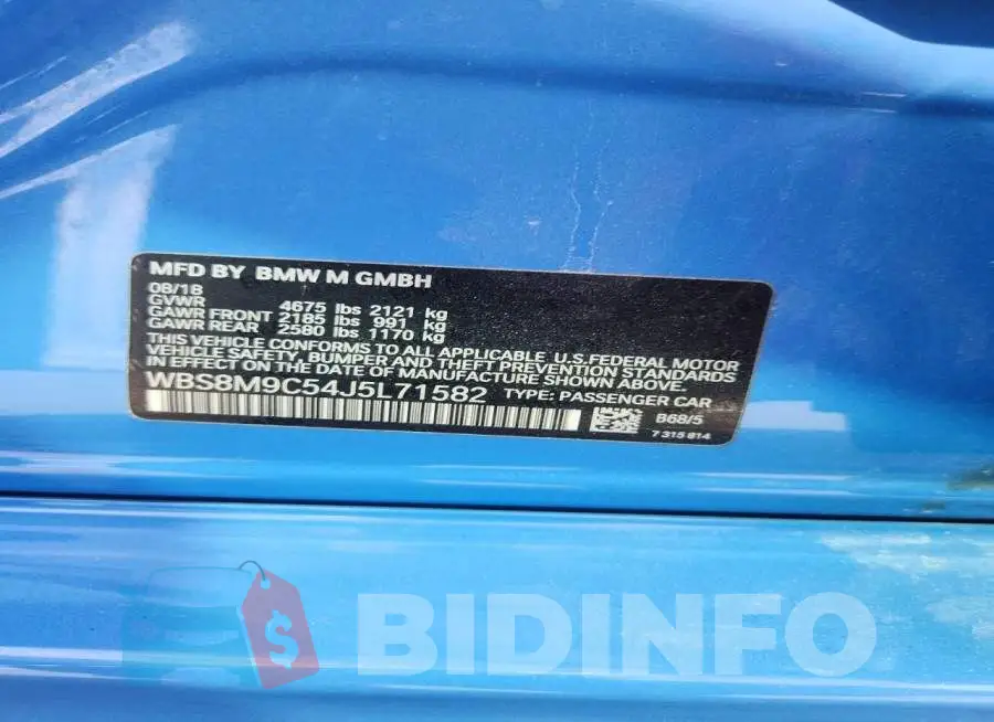 WBS8M9C54J5L71582 Photo# 13