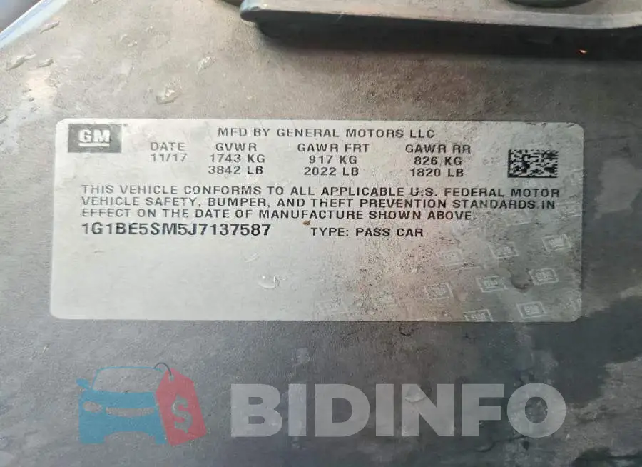 1G1BE5SM5J7137587 Photo# 12