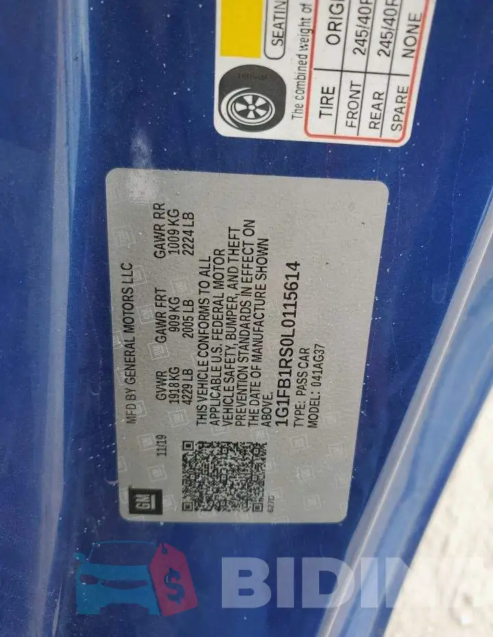1G1FB1RS0L0115614 Photo# 13