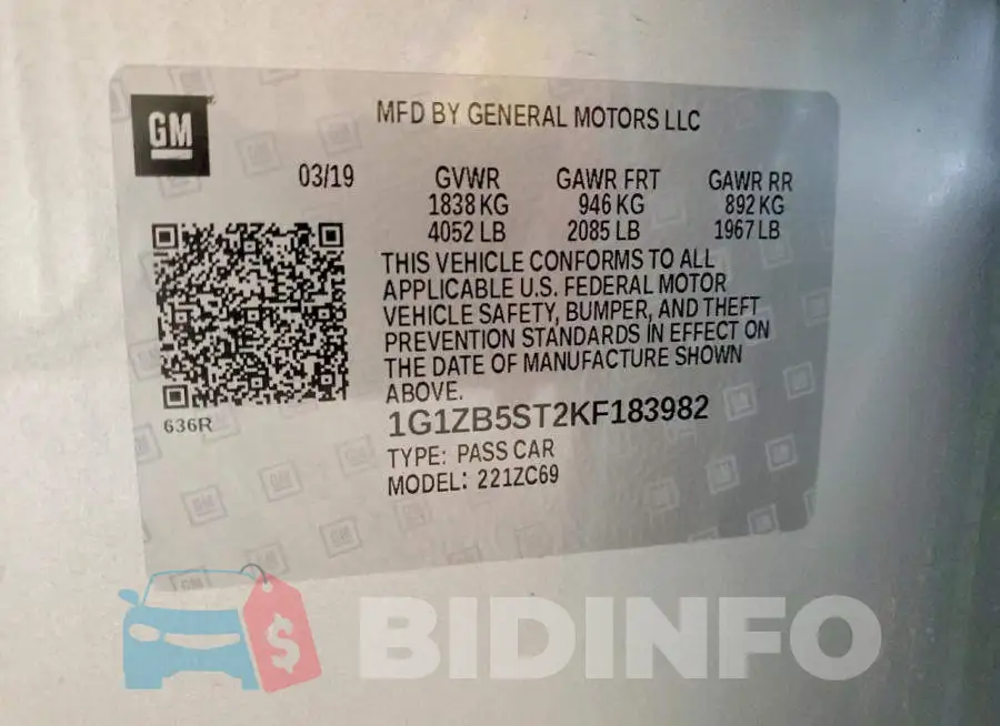 1G1ZB5ST2KF183982 Photo# 13