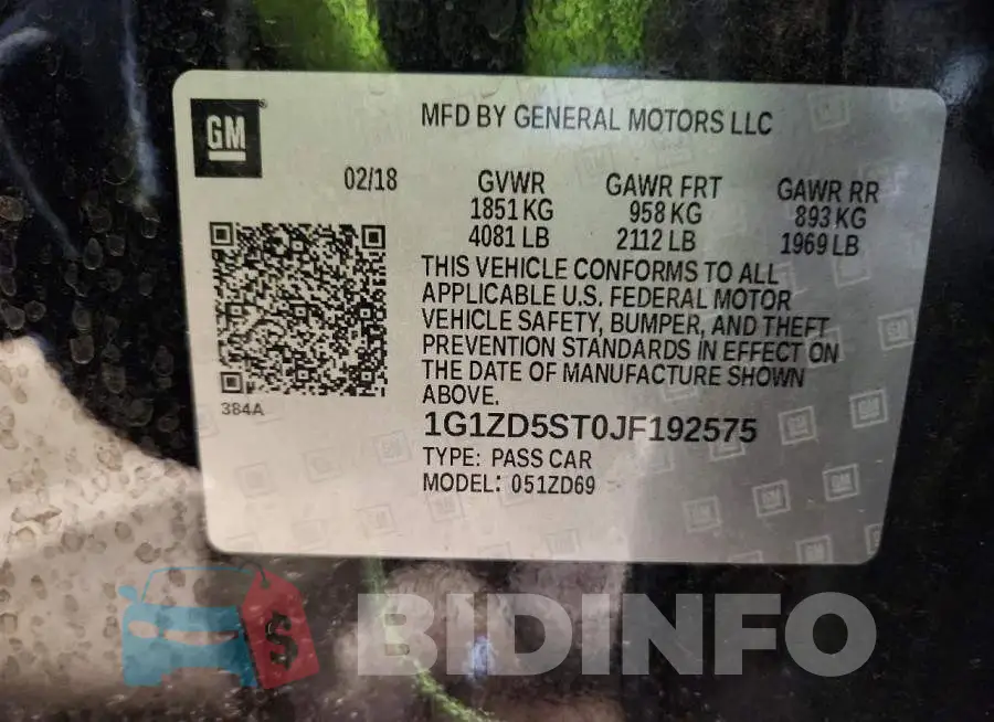 1G1ZD5ST0JF192575 Photo# 12