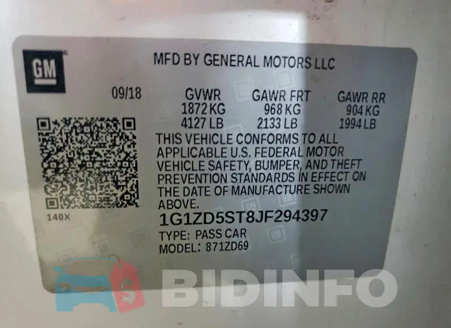 1G1ZD5ST8JF294397 Photo# 11