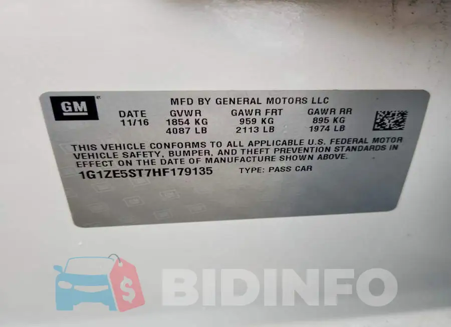 1G1ZE5ST7HF179135 Photo# 12