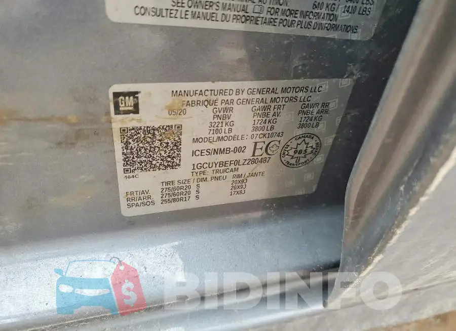 1GCUYBEF0LZ280487 Photo# 12