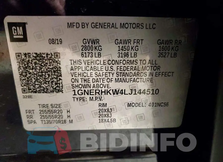 1GNERHKW4LJ144510 Photo# 13