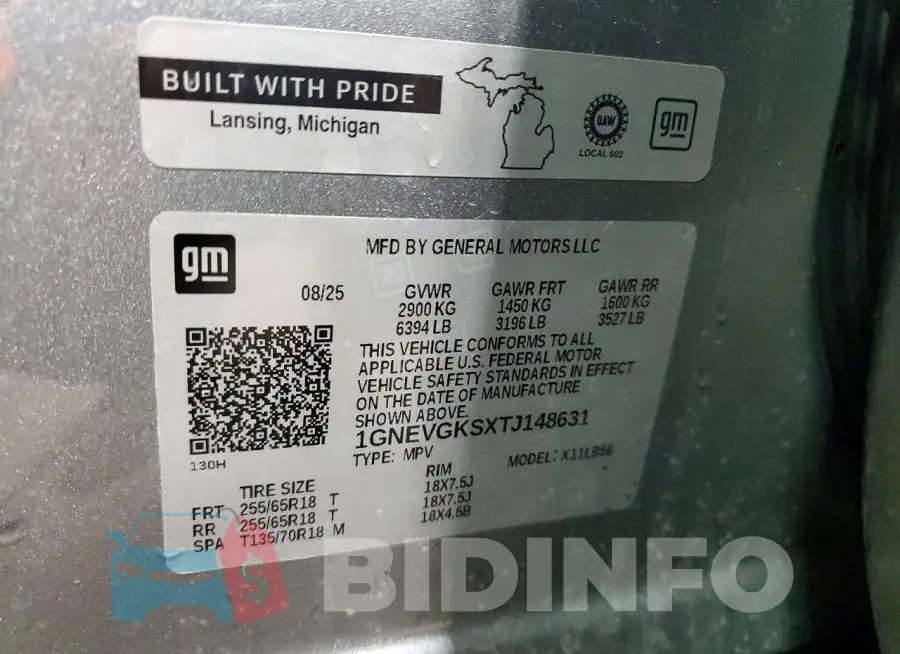 1GNEVGKSXTJ148631 Photo# 13