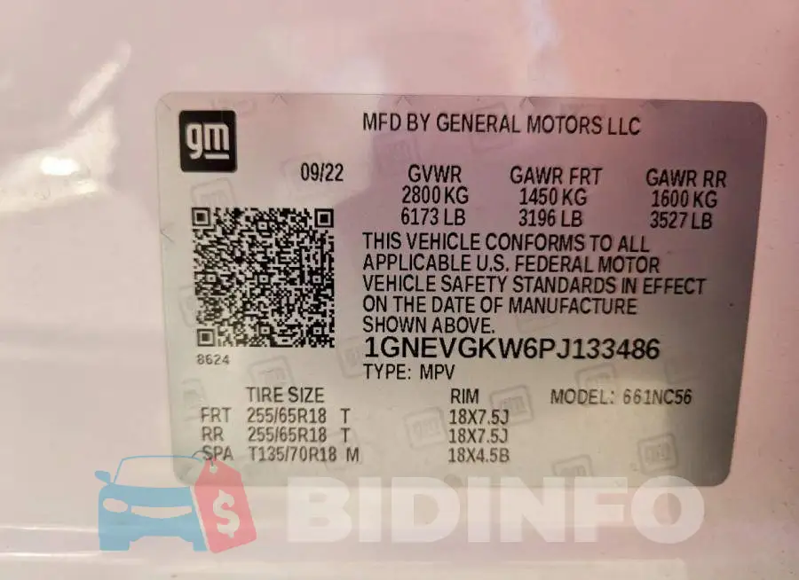 1GNEVGKW6PJ133486 Photo# 13