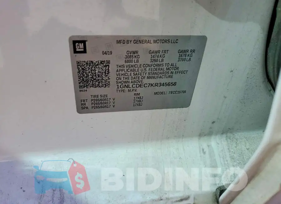 1GNLCDEC7KR345658 Photo# 13